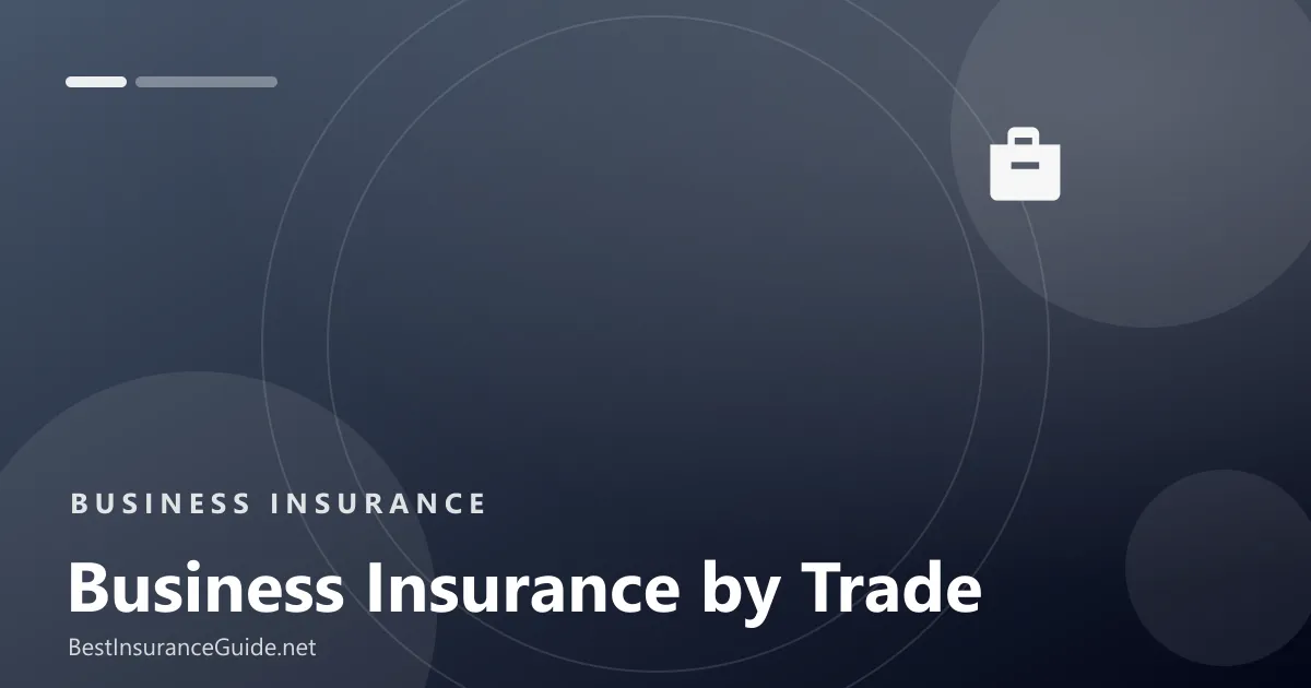 Business insurance by trade banner